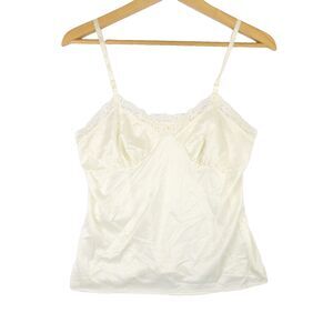 VTG 70s Deena Lingerie Lace Trim Camisole Half Slip USA 34 Fairy Coquette Goth